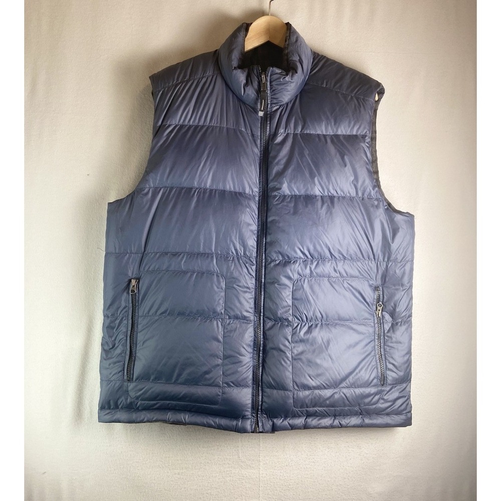 Prana Portal Reversible Down Vest Men's XL? Blue Puffer Lightweight Warm Outdoor